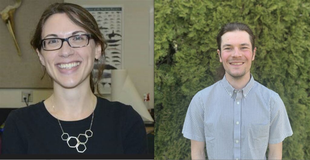 Headshots of two smiling adults