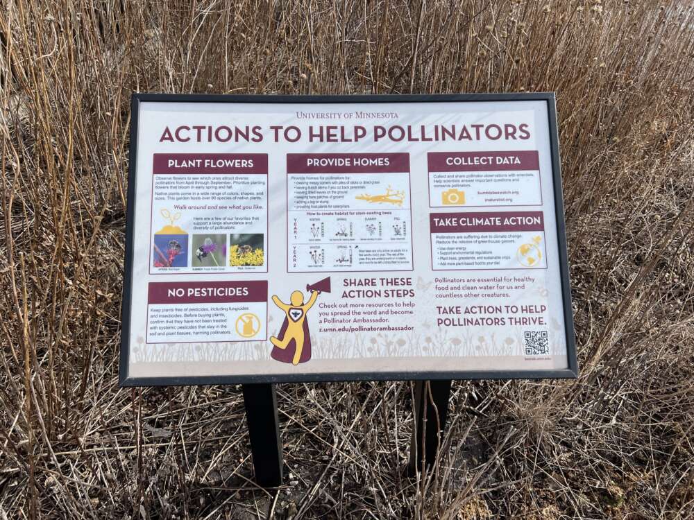 A large interpretive sign.