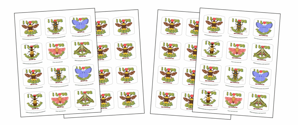 Image of four sheets of stickers