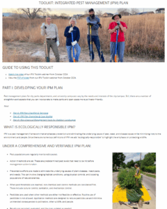 Screenshot of BCUSA's IPM Plan Toolkit
