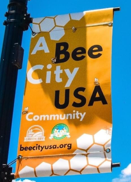 A large orange banner with text.