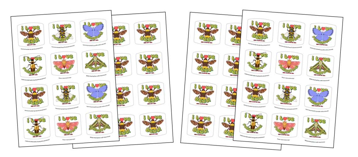 Image of four sheets of stickers